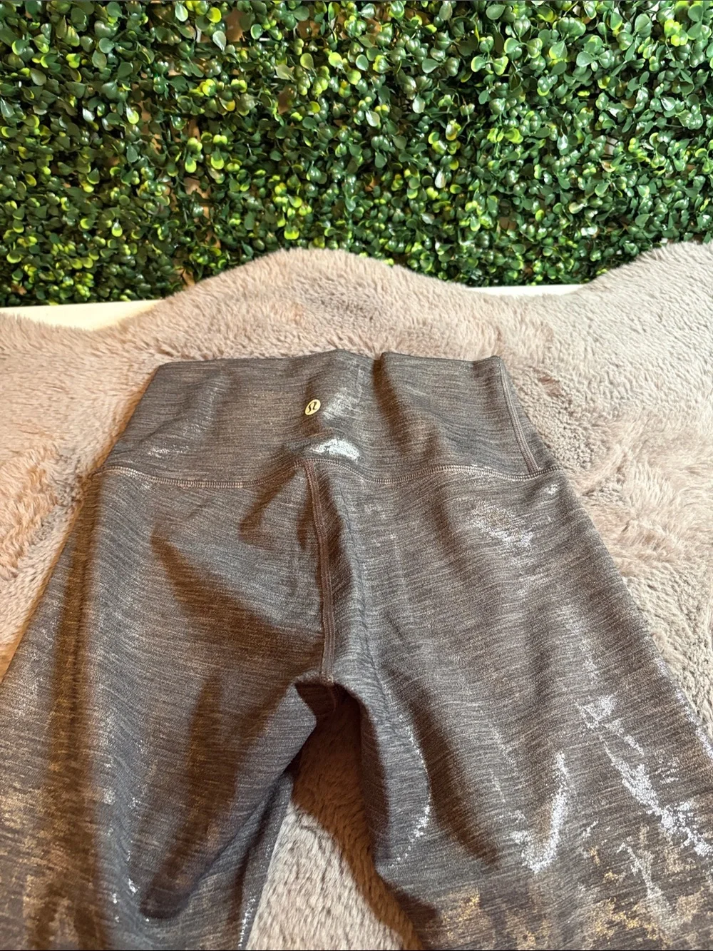 lululemon athletica Gray Metallic Shine Leggings Size 4